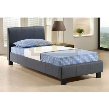 A grey coloured single bed