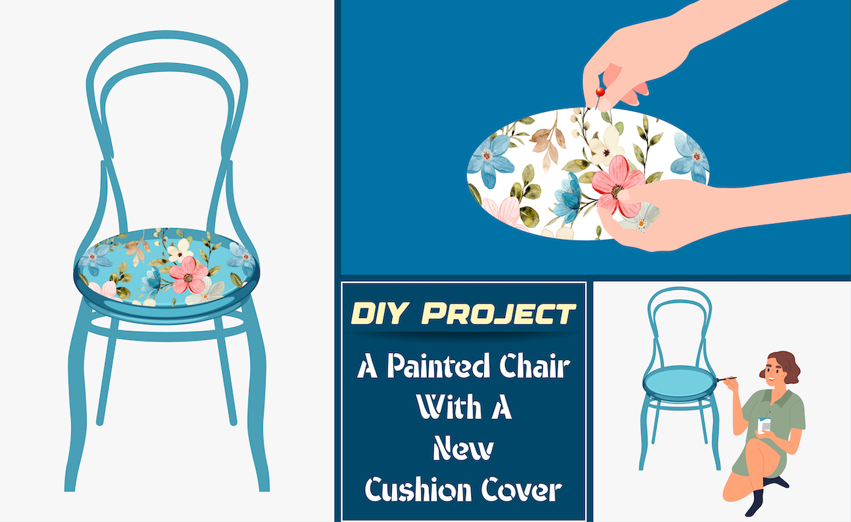 DIY Chair Painting with Cushion Cover