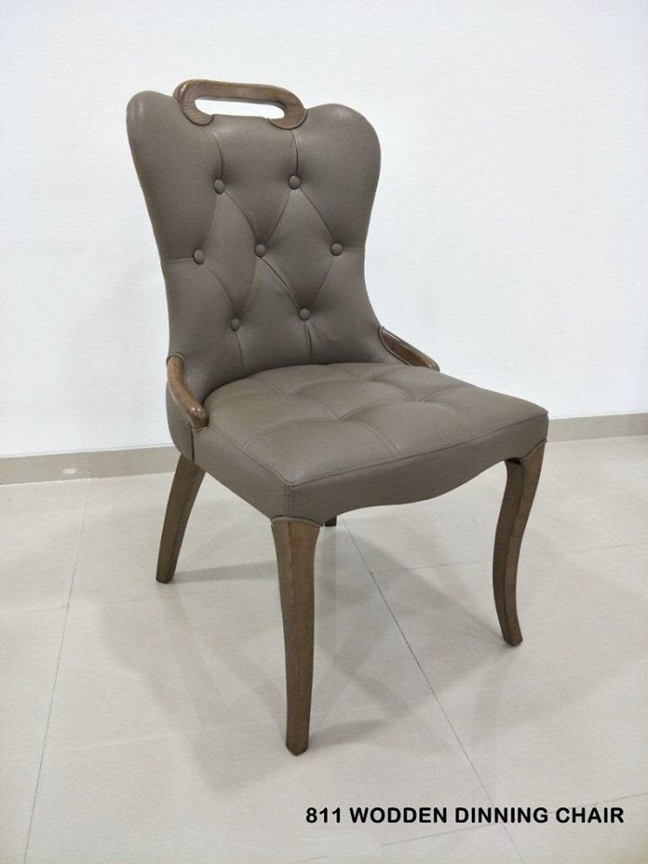 Leather tufted chair