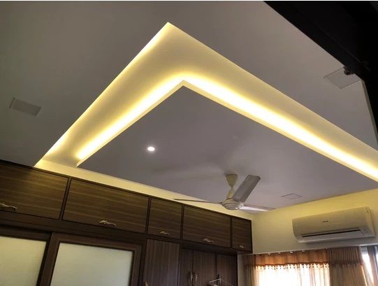 POP False Ceiling with Cove Lighting for Bedroom