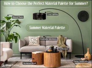 Summer interior material palette